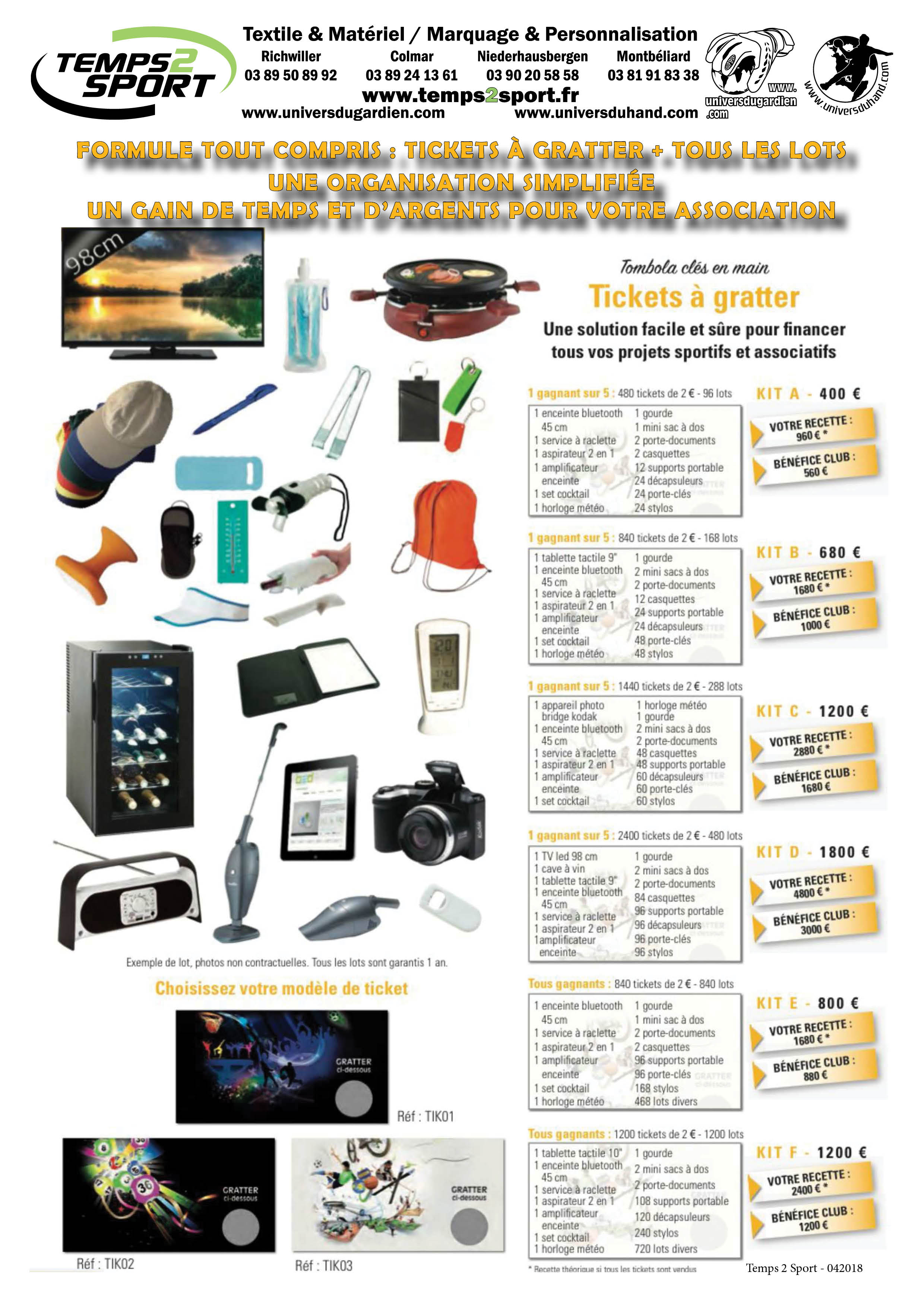 organiser votre tombola avec temps 2 sport