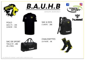 boutique du club BAUHB 2020