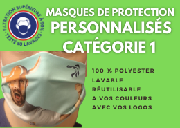 Masques de protection personnalisés catégorie 1