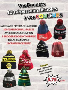 bonnets personnalisables Temps 2 Sport