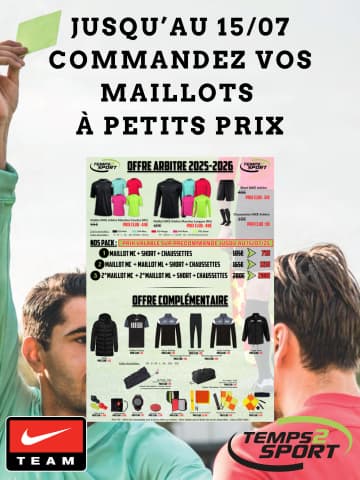 Commandez Vos Maillots Arbitres 2025-26 Chez Temps 2 Sport