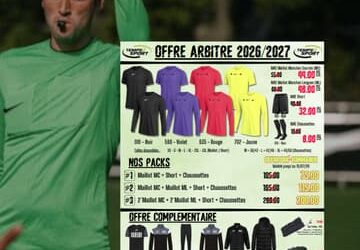 Commandez Vos Maillots Arbitres 2026-27 Chez Temps 2 Sport